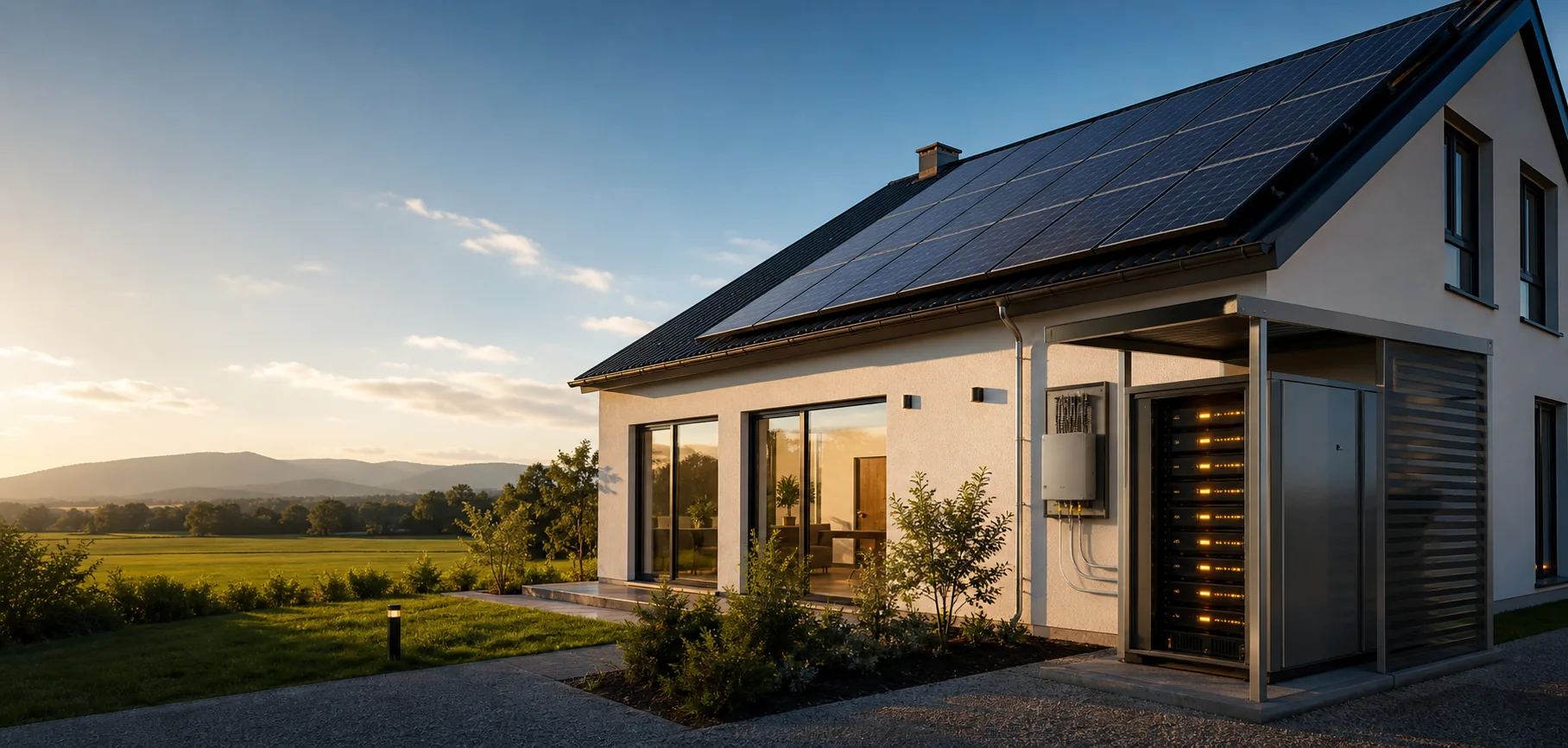 Solaranlage und Bitcoin-Mining